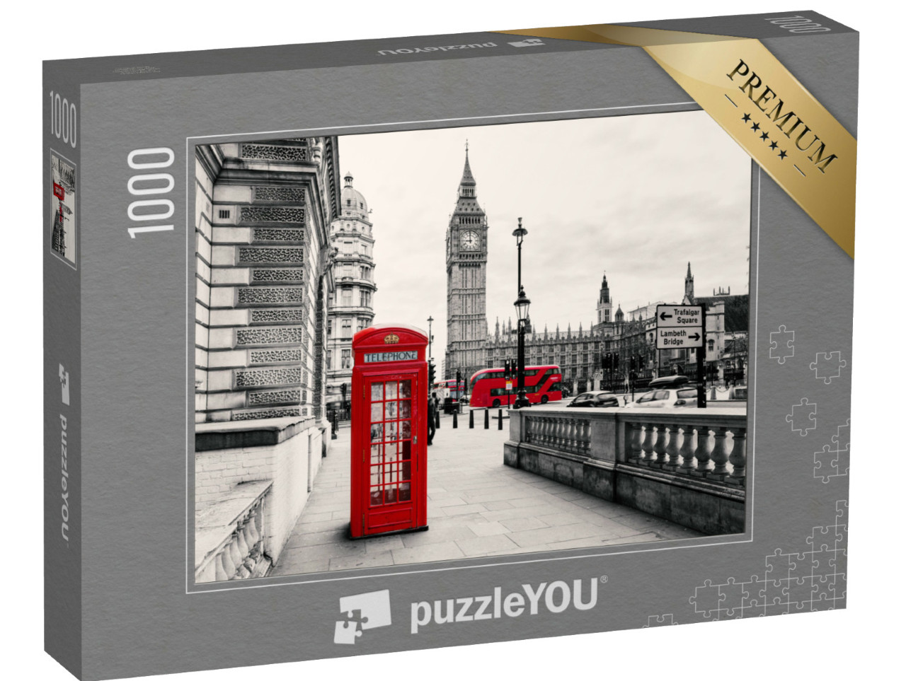 Puzzle 1000 Teile „Rote Telefonzelle: Londons Wahrzeichen, England“