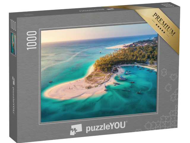 Puzzle 1000 Teile „Fischerboote am Strand von Sansibar, Afrika“