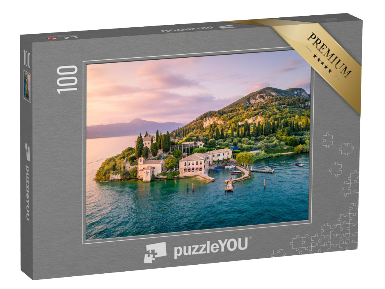 Puzzle 100 Teile „Punta San Vigilio am Gardasee, Italien“