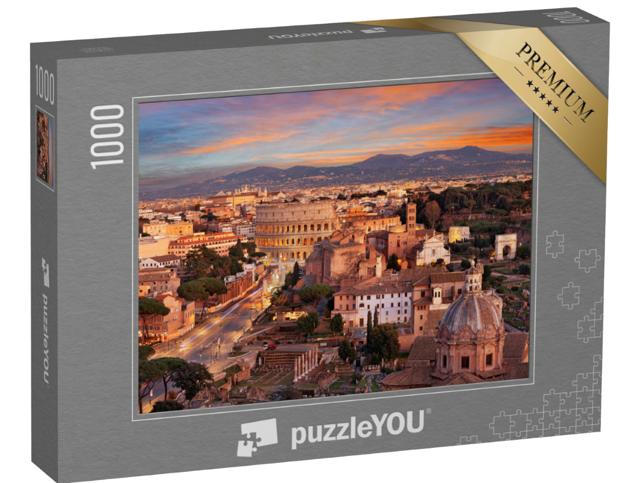 Puzzle 1000 Teile „Blick auf das Kolosseum bei Sonnenuntergang“