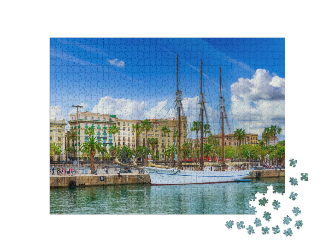 Puzzle 1000 Teile „Hafen von Barcelona, Spanien“