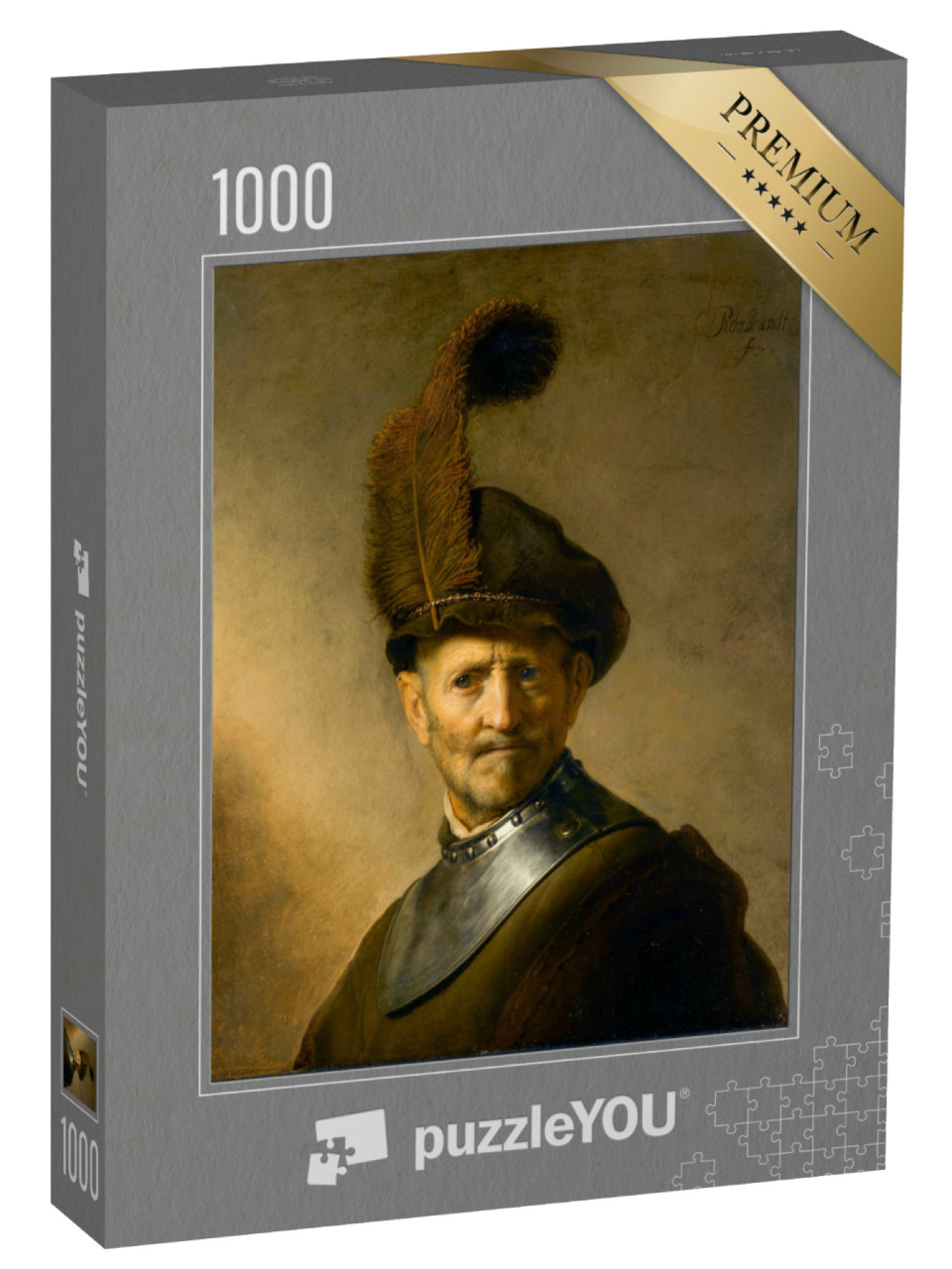Puzzle 1000 Teile „Rembrandt - Ein alter Mann in Militärtracht“