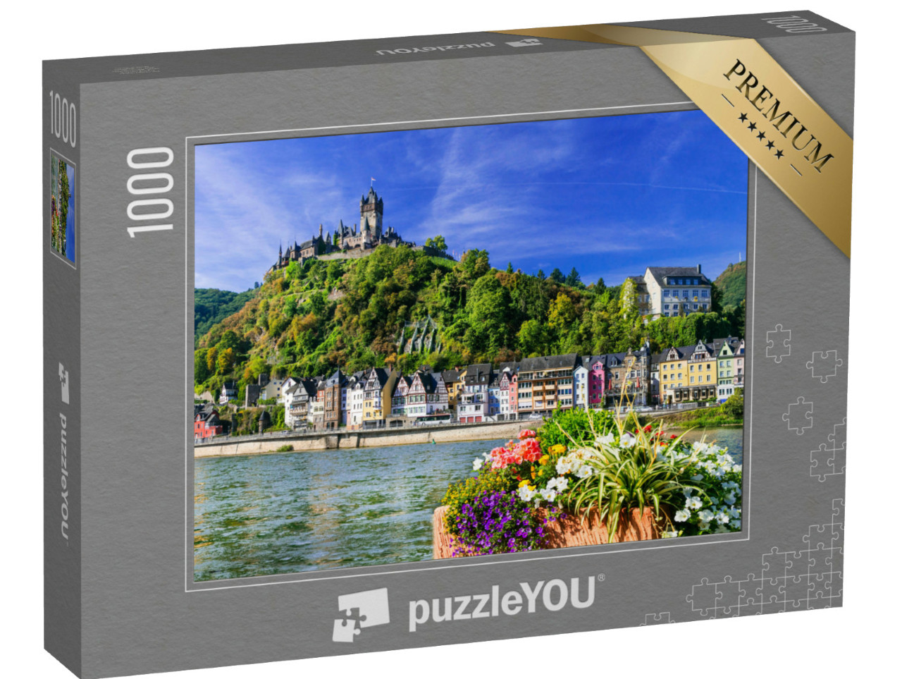 Puzzle 1000 Teile „Cochem, mittelalterliche Stadt am Fluss, Deutschland“