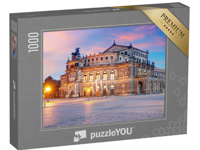 Puzzle 1000 Teile „Zartes Morgenrot über der Semperoper in Dresden“