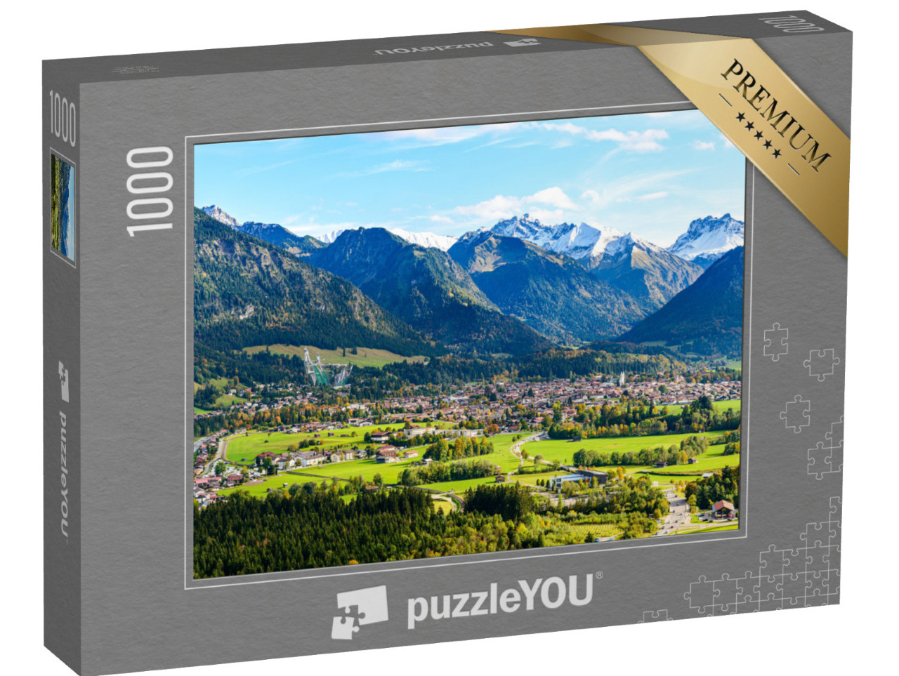 Puzzle 1000 Teile „Panoramablick auf Oberstdorf im Allgäu“