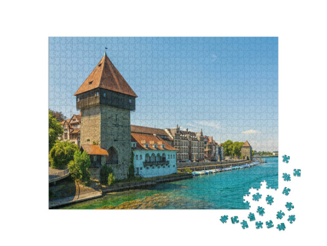 Puzzle 1000 Teile „Der Rheintorturm in Konstanz am Bodensee“