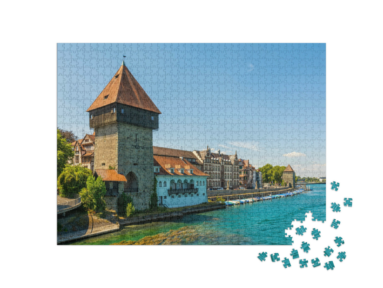 Puzzle 1000 Teile „Der Rheintorturm in Konstanz am Bodensee“
