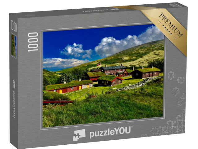 Puzzle 1000 Teile „Hütte, Berge von Rondane, Norwegen“