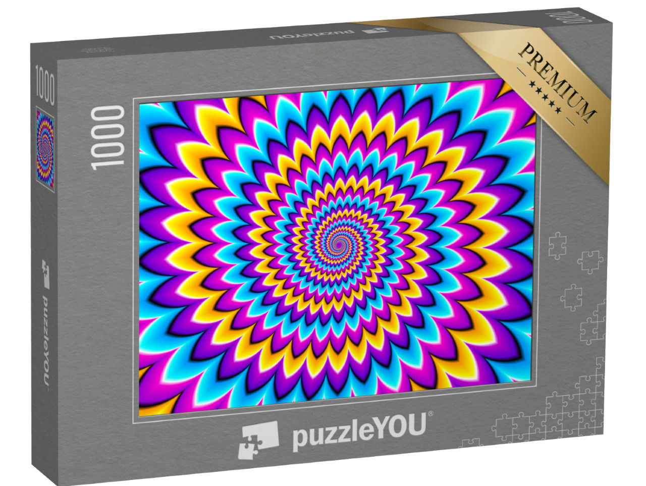 Puzzle 1000 Teile „Mehrfarbige Spiralen, Bewegungsillusion“