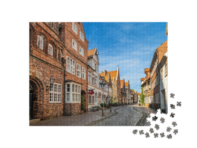 Puzzle 1000 Teile „Straßen der Stadt Lüneburg, Deutschland“