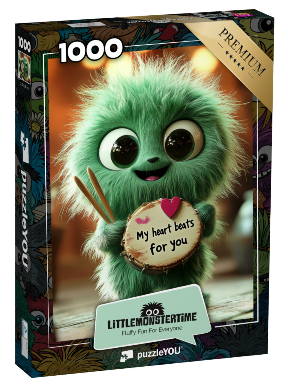 Puzzle 1000 Teile „LITTLEMONSTERTIME: My heart beats for you“