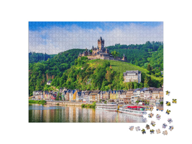Puzzle 1000 Teile „Altstadt und Reichsburg von Cochem an der Mosel“