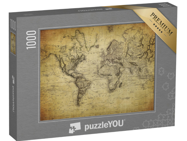 Puzzle 1000 Teile „Alte Weltkarte von 1814“