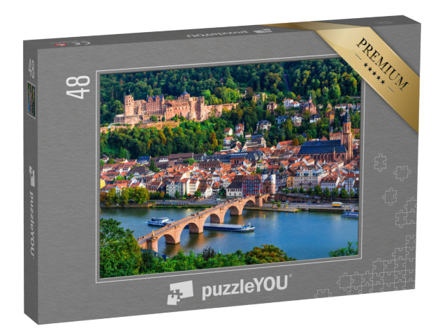Puzzle 48 Teile „Wunderschöner Blick auf Heidelberg am Neckar“