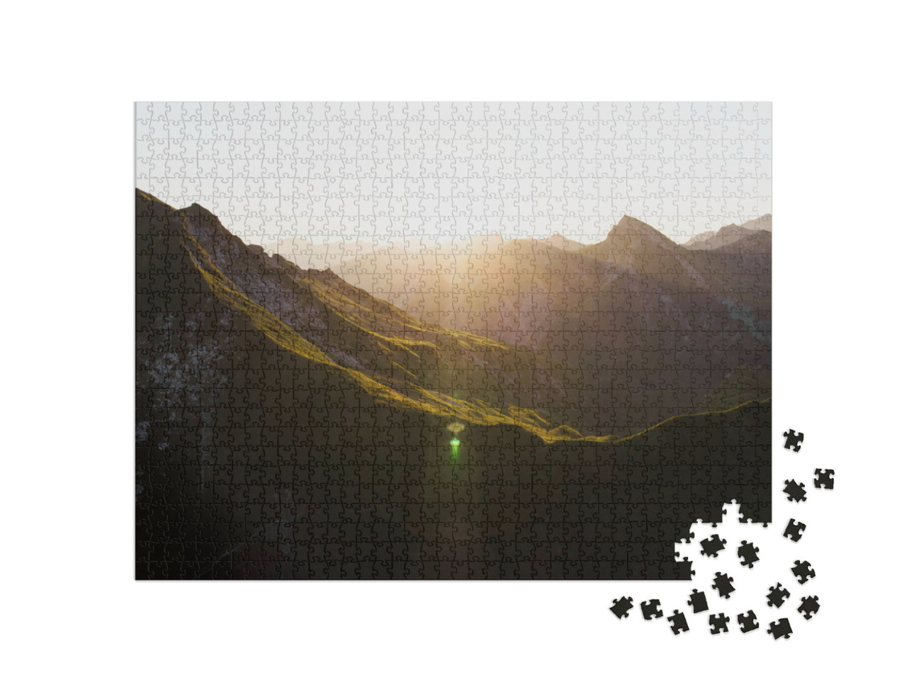 Puzzle 1000 Teile „Alpenpanorama in goldenem Sonnenlicht, Österreich“