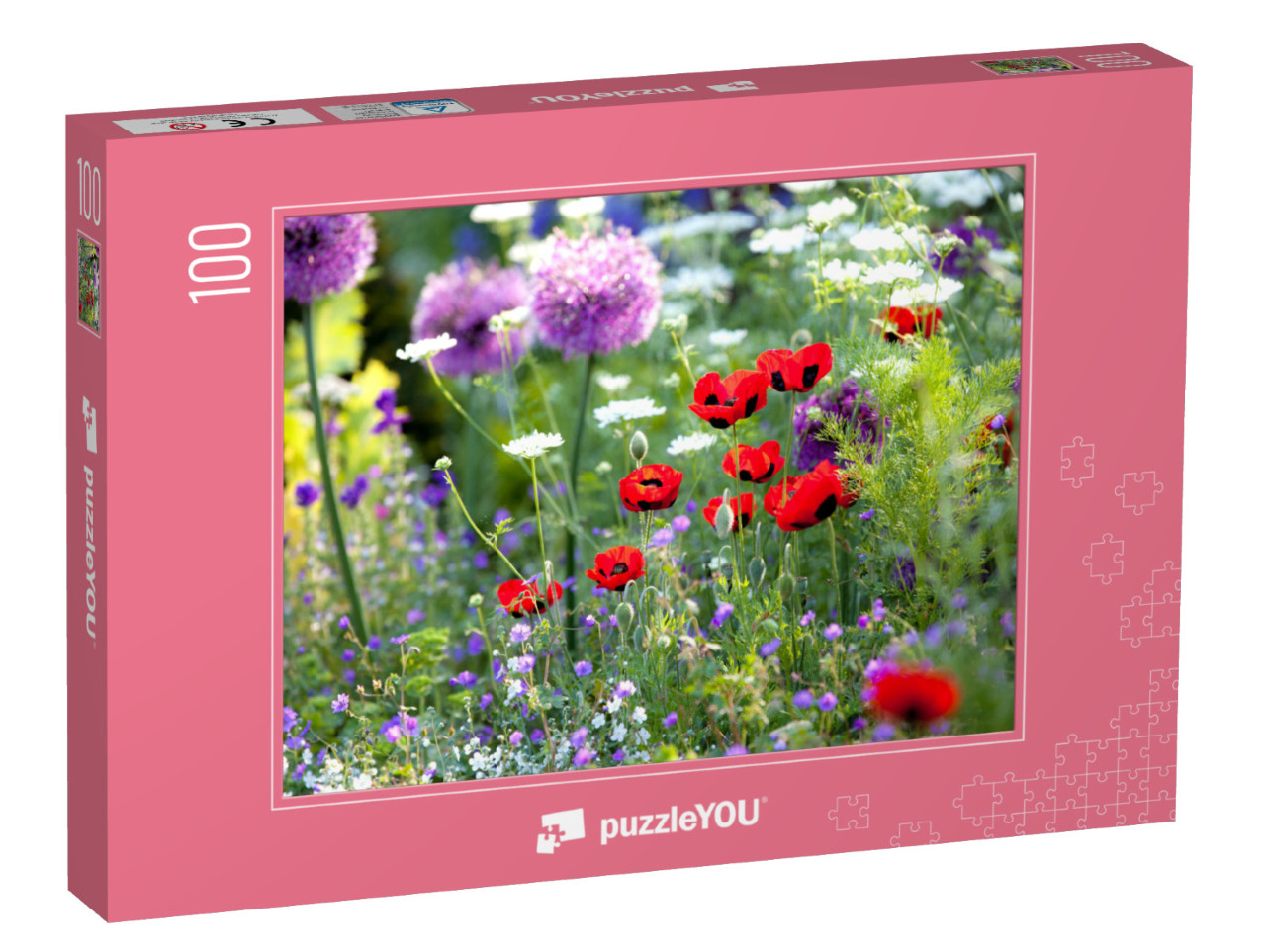 Puzzle 100 Teile „Sonnenüberfluteter Wildblumengarten“