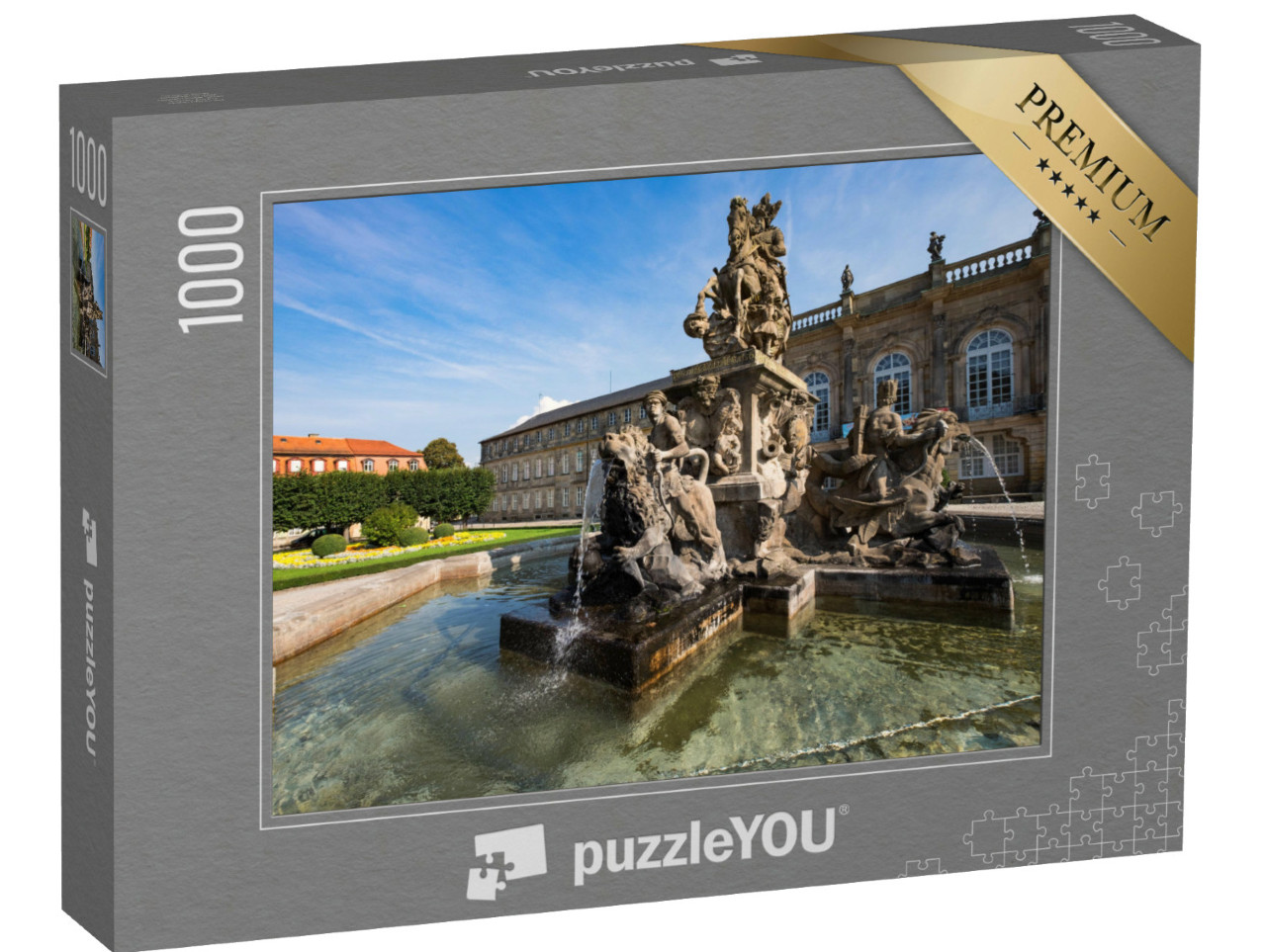 Puzzle 1000 Teile „Springbrunnen vor dem Schloss Bayreuth, Deutschland“