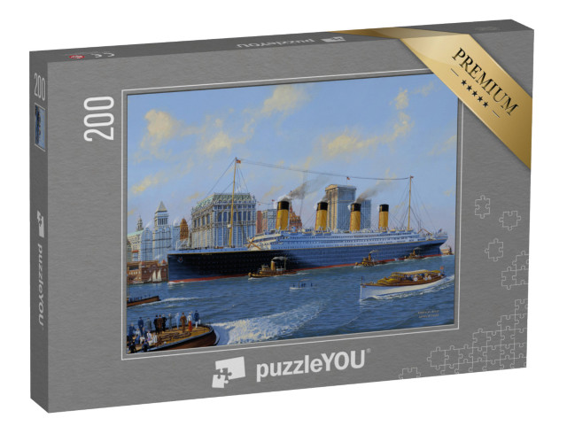 Puzzle 200 Teile „Titanic passiert Lower Manhattan“