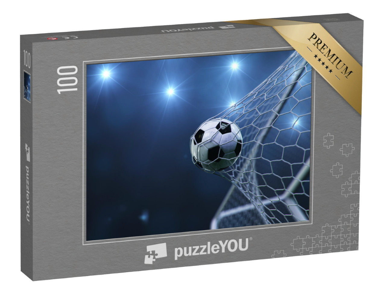 Puzzle 100 Teile „Fußball im Tornetz“