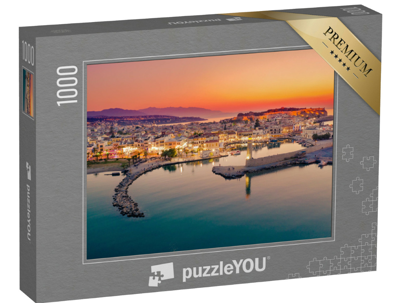 Puzzle 1000 Teile „Der alte venezianische Hafen von Rethymno Stadt, Insel Kreta, Griechenland“