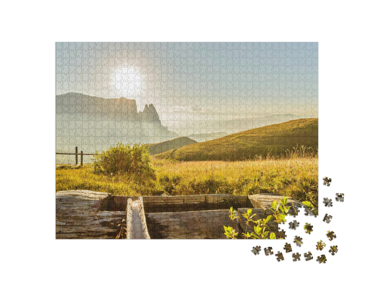 Puzzle 1000 Teile „Schlern an der Seiser Alm, Südtirol“