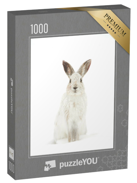 Puzzle 1000 Teile „Weißer Schneehase in seinem natürlichen Lebensraum“