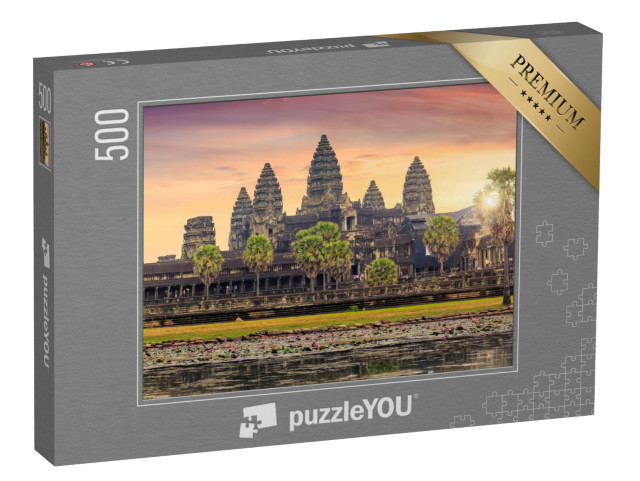 Puzzle 500 Teile „Schöner Sonnenaufgang am Angkor Wat, Siem Reap, Kambodscha“