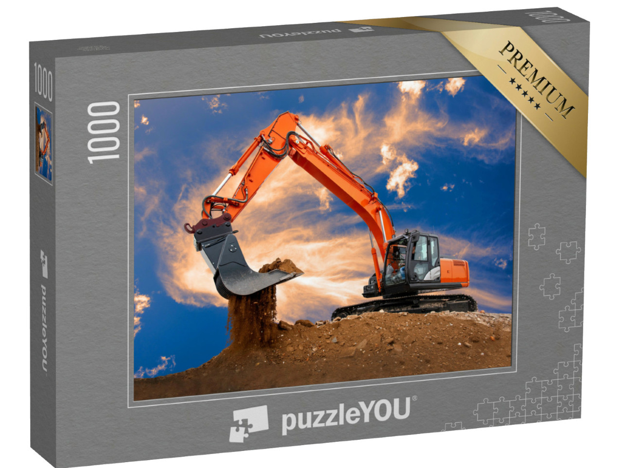 Puzzle 1000 Teile „Bagger bei der Arbeit auf einer Baustelle“