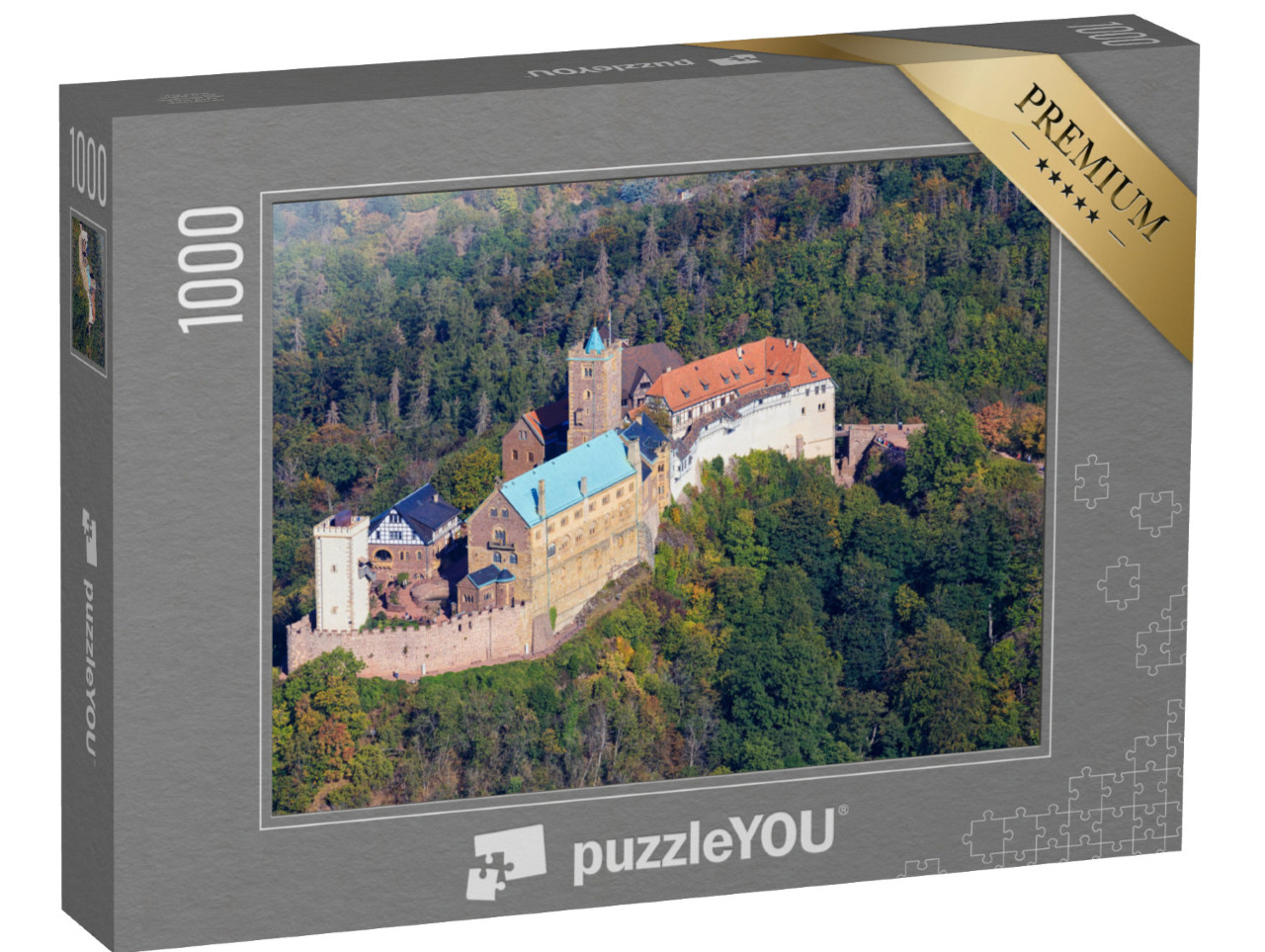 Puzzle 1000 Teile „Die Wartburg in Eisenach, wo Martin Luther die Bibel übersetzte“