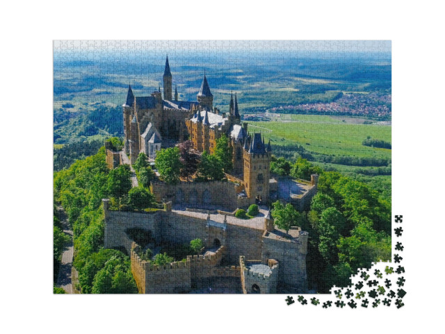Puzzle 2000 Teile „Luftaufnahme der berühmten Burg Hohenzollern, Deutschland“