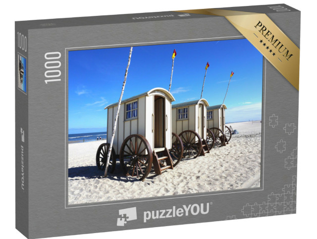 Puzzle 1000 Teile „Badewagen auf Norderney, Deutschland“