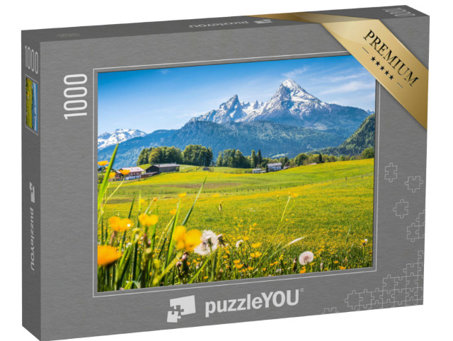 Puzzle 1000 Teile „Idyllische Landschaft in den Alpen, Berchtesgadener Land,  Deutschland“