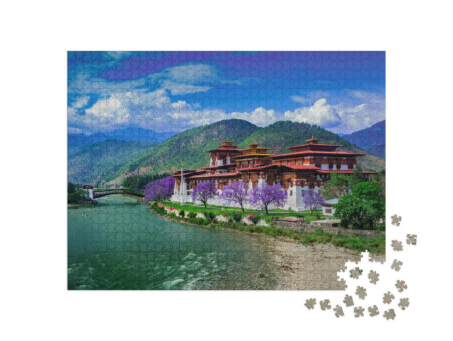 Puzzle 1000 Teile „Der Punakha Dzong in Punakha, Bhutan“