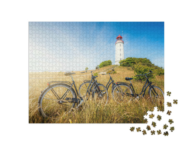 Puzzle 1000 Teile „Panoramablick auf den Leuchtturm Dornbusch, Ostsee“