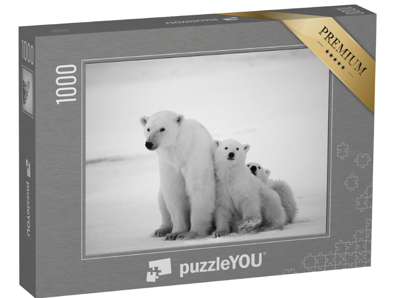 Puzzle 1000 Teile „Eisbärin mit Jungtieren“