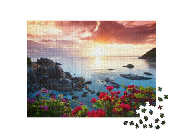Puzzle 1000 Teile „Morgendämmerung über  Koh Samui, Thailand“