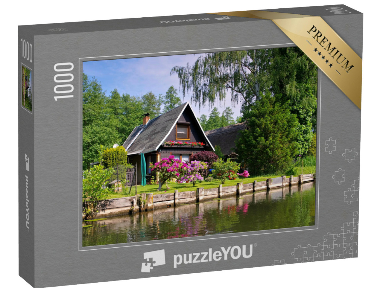 Puzzle 1000 Teile „Spreewaldhaus am Wasser, Brandenburg“