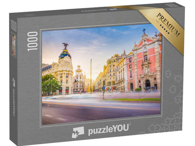 Puzzle 1000 Teile „Gran Via, Stadtzentrum von Madrid, Spanien“