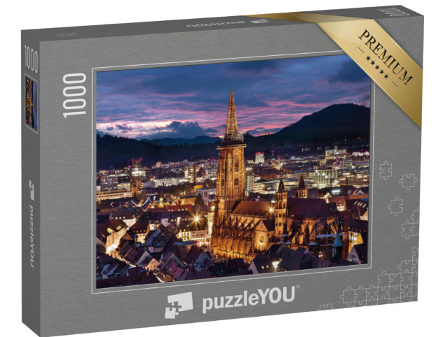 Puzzle 1000 Teile „Freiburger Münster zur blauen Stunde, Deutschland“