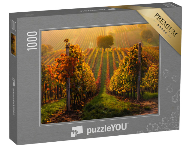 Puzzle 1000 Teile „Herbst in den mährischen Weinbergen bei Velke Bilovice in der Tschechischen Republik“