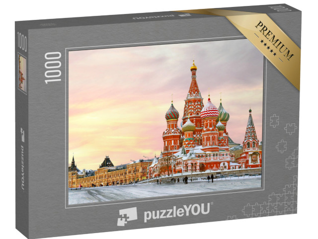 Puzzle 1000 Teile „Roter Platz mit Blick auf die Basilius-Kathedrale“