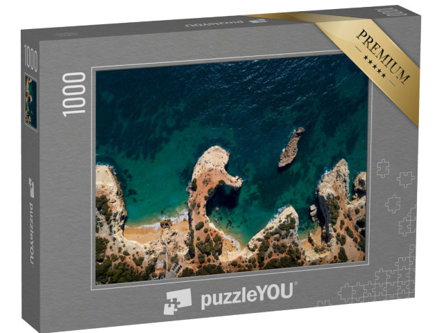Puzzle 1000 Teile „Albandeira-Strand von oben, Algarve, Portugal“