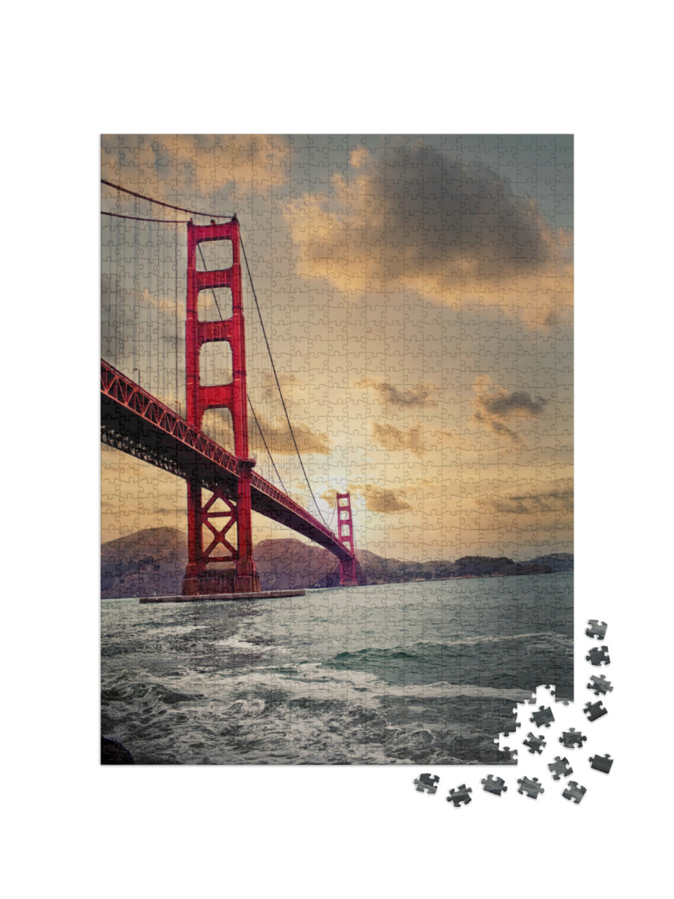 Puzzle 1000 Teile „Golden Gate Bridge: Sonnenuntergang“