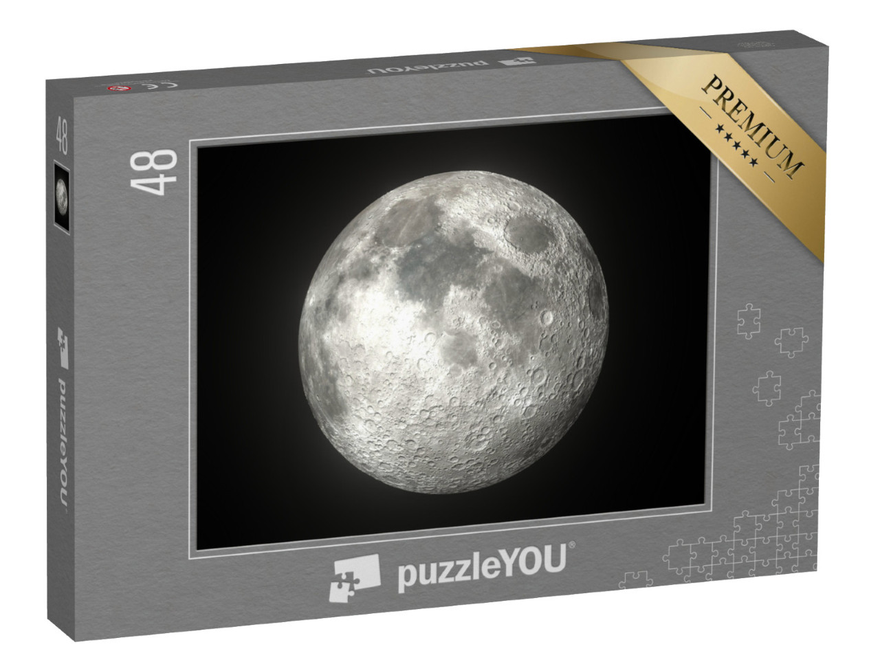 Puzzle 48 Teile „Der leuchtende Mond im Weltall“