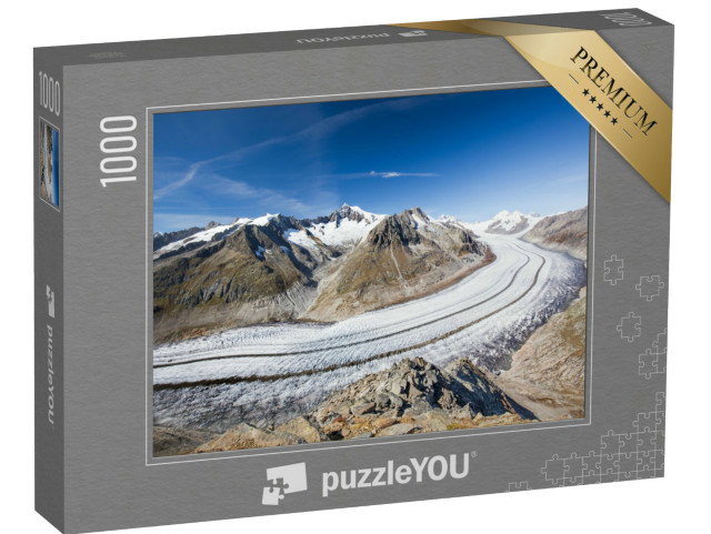 Puzzle 1000 Teile „Majestätischer Blick auf den Aletschgletscher“