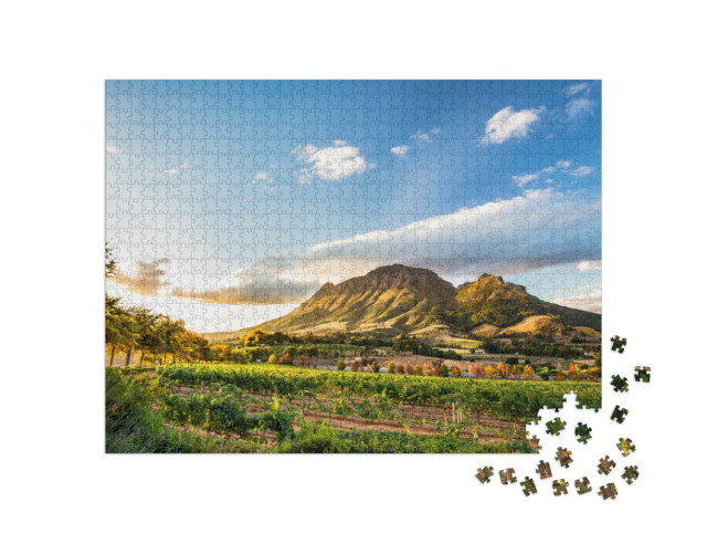 Puzzle 1000 Teile „Weinregion Stellenbosch mit Simonsberg, Südafrika“