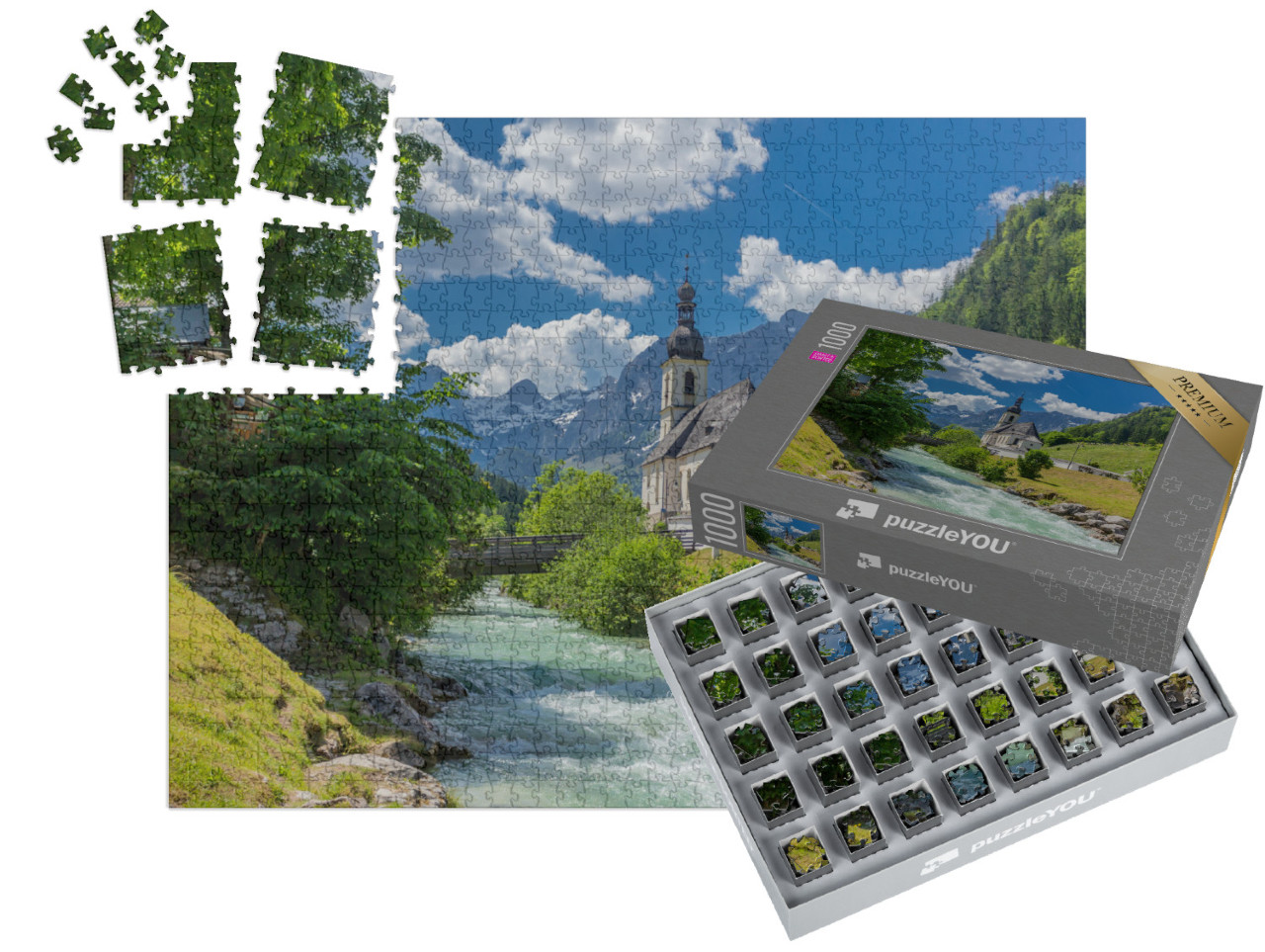 Puzzle „Berchtesgadener Voralpenlandes: Ramsau und Umgebung“ | SMART SORTED® 1000 Teile