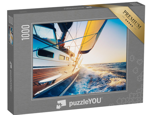 Puzzle 1000 Teile „Segeln in den Sonnenuntergang“