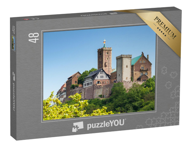 Puzzle 48 Teile „Blick auf die berühmte Wartburg - ein Weltkulturerbe, Thüringen, Deutschland“