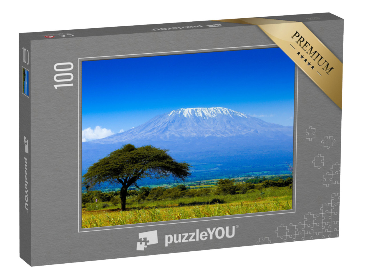 Puzzle 100 Teile „Kilimandscharo auf afrikanischer Savanne“